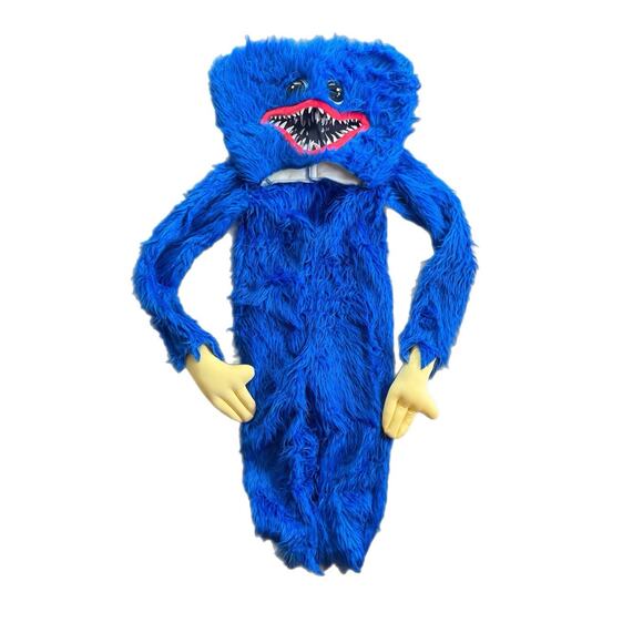 Poppy Playtime Huggy Wuggy Costume Jumpsuit Mask Shoe Covers Child Size 4-6 - Picture 2 of 8